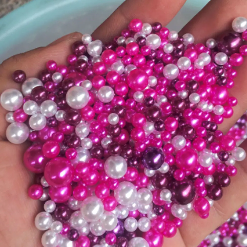 4/5/6/8/10mm Multi Size Mix Color Round No Hole Plastic Pearl Beads for Jewelry Cloth Accessories Crafts