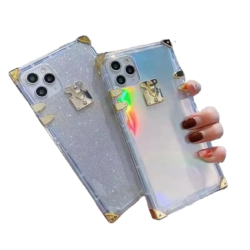 

2022 New laser core lock square for iphone 11 12 13 pro max case, 2 designs