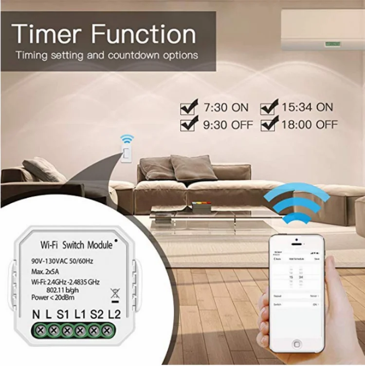 2020 IoT Home Automation Tuya Mobile App Wireless Control ZigBee Smart Switch 2-Way - ANKUX.COM