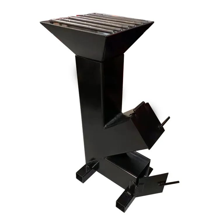 

Portable New Arrival Customized Camping Cook Rocket Stove Steel Wood Burning Stove, Matt black