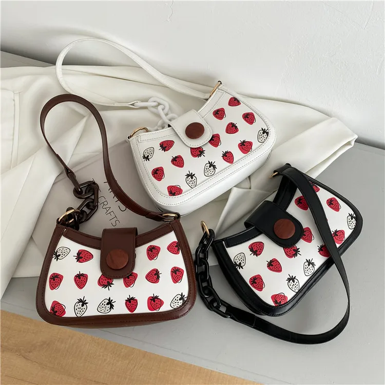 

Chain Bag New Trendy Fashionable Custom PU Chain Shoulder Bag In Stock Ladies Shoulder Bags, White, black, brown