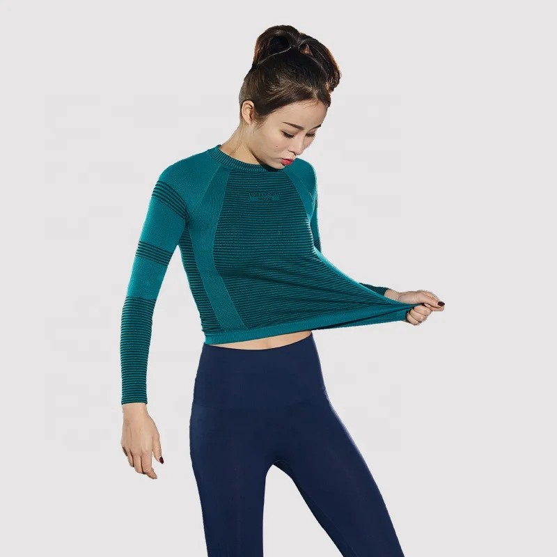 

Women High Stretch Comfortable Sport Seamless Long Sleeve Tops Women Gym Tops Sexy Shirts Women Knits, As the picture