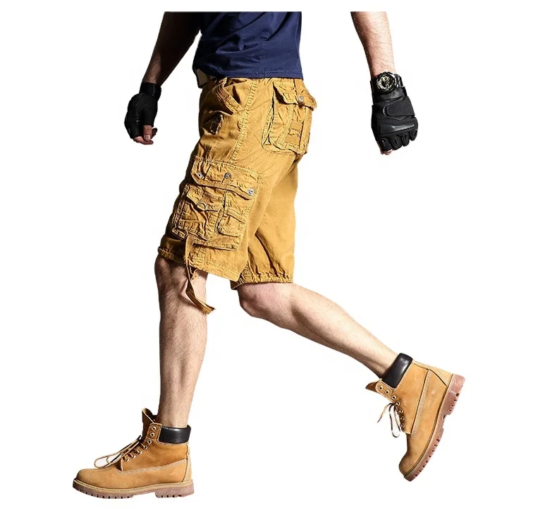 

Foreign trade men's shorts summer cotton multi-bag overalls two piece short set casual pants men, As the picture