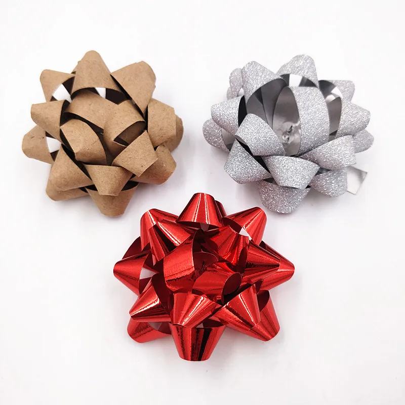 Kraft Paper Star Bow+plastic Ribbon Bow+raffia Paper Cord Set Buy