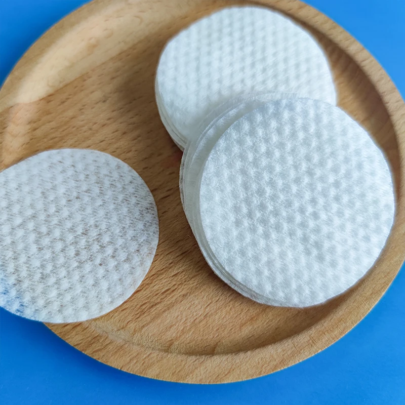 

Disposable cotton pad round pearl cotton wet compress ultra-thin absorbent soft facial cleansing wipe makeup remover pad, White