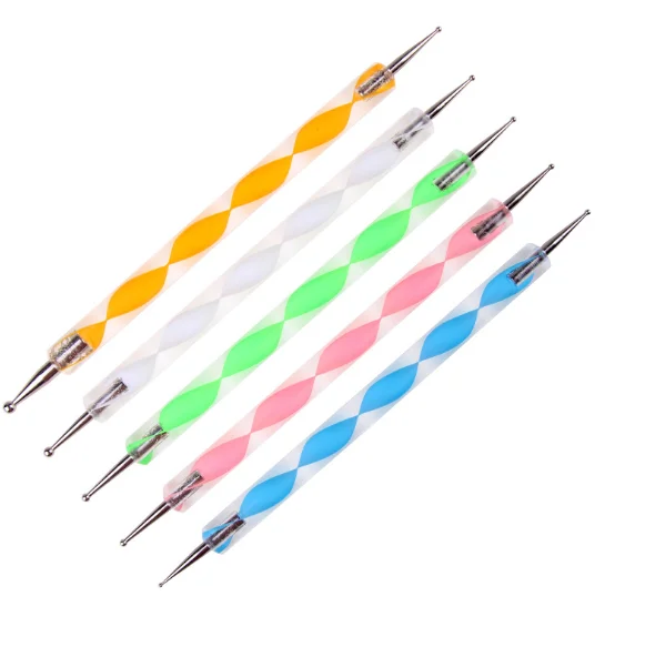 

5pcs Dotting Pen Marbleizing Tool Nail Art Design Dot Paint Tools