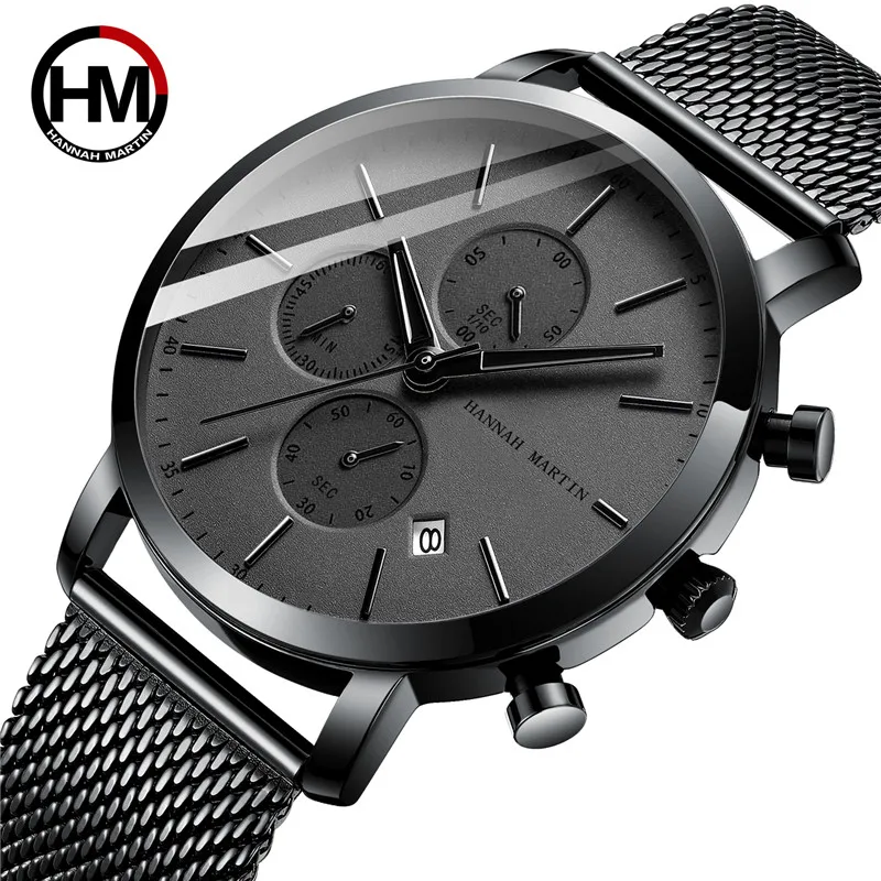 

Hannah Martin 109 Brand Men Watch Casual Simple Quartz Watch Business Date Male Clock Luxury Stainless Steel Watch reloj hombre