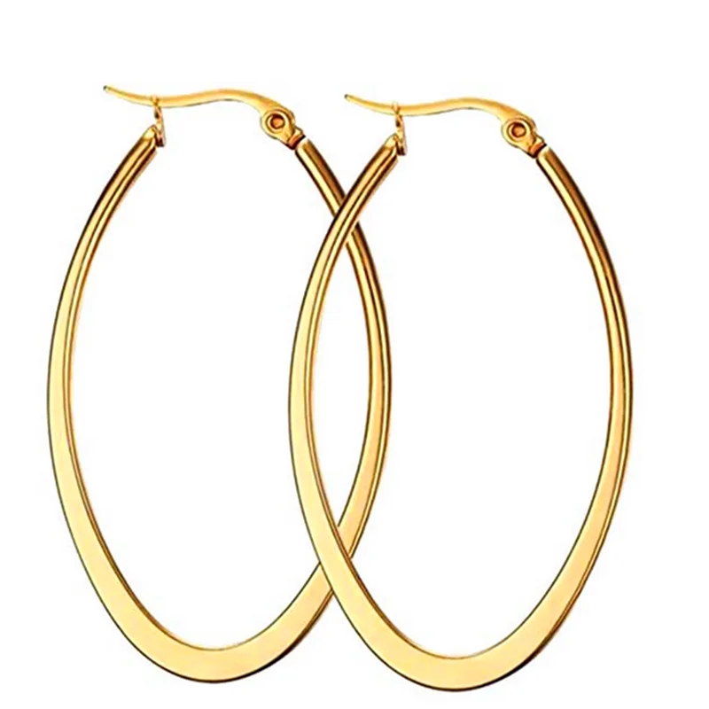 

Oval Earrings in life gold wrapped Creole fantasy Rose Gold Prevent allergy Earring