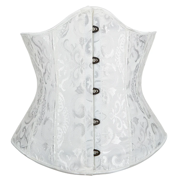 Black White Women Waist Shaper Short Troso Waist Training Corselet 14 Steel Boned Underbust Corsets