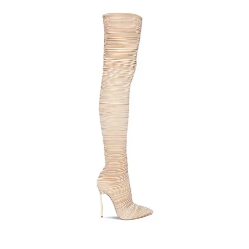 

Hot 2021 Hottest Fancy Over the Knee boots Stretch winter shoes pointed toe High Heel Slip On Sexy women's boot, Red/white/black