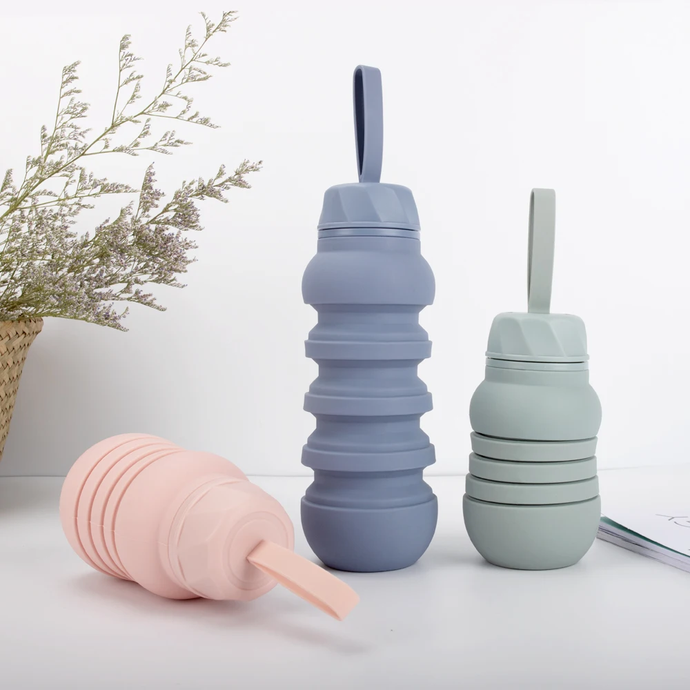 Wholesale Eco friendly Bpa Free Hot New Products Popular Silicone Collapsible Sport portable drinking Water Bottle