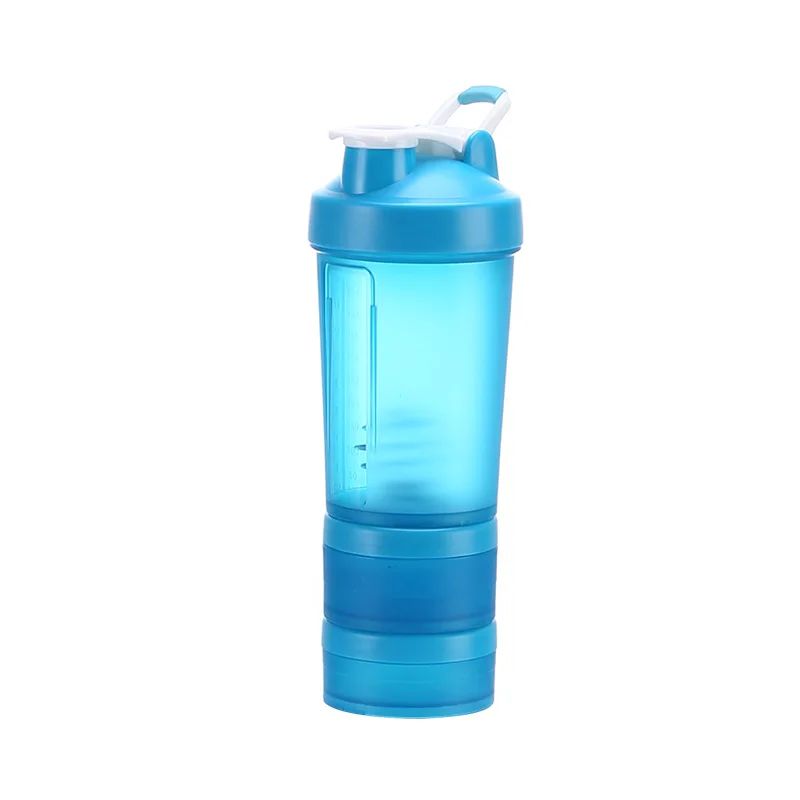 

THREE Layers 500 ml Protein Shaker Bottle, GYM BPA Free Plastic Shaker Bottle with handle