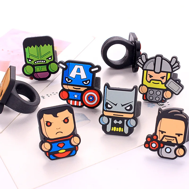 

Cute Q version of superhero film and television new silicone ring personalized ring supplier, As picture