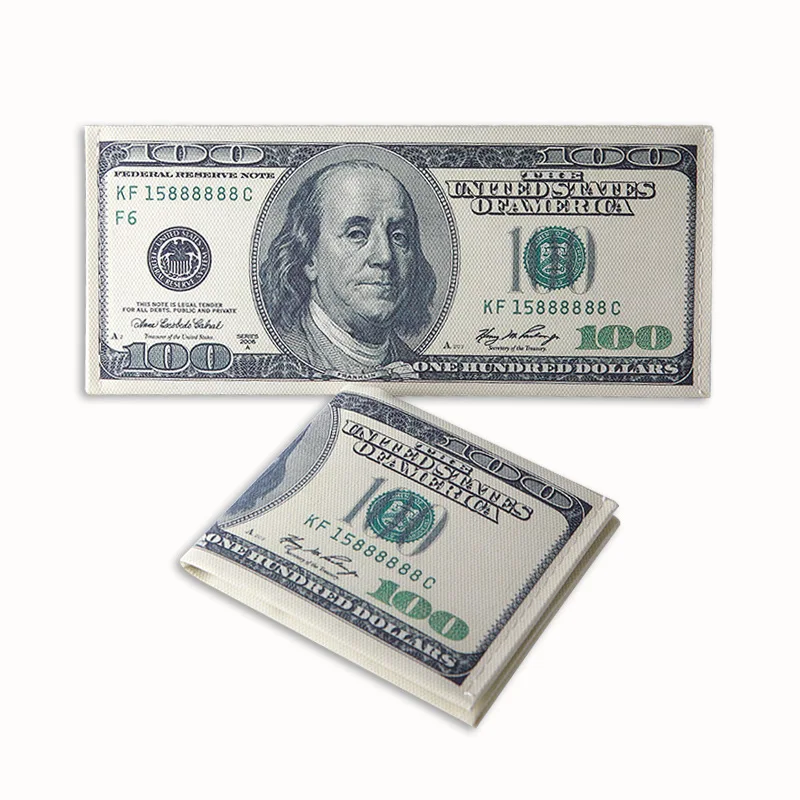 

Wholesale novelty 100 dollar bifold money wallet bill credit card holder wallet men money bag purses, Customized