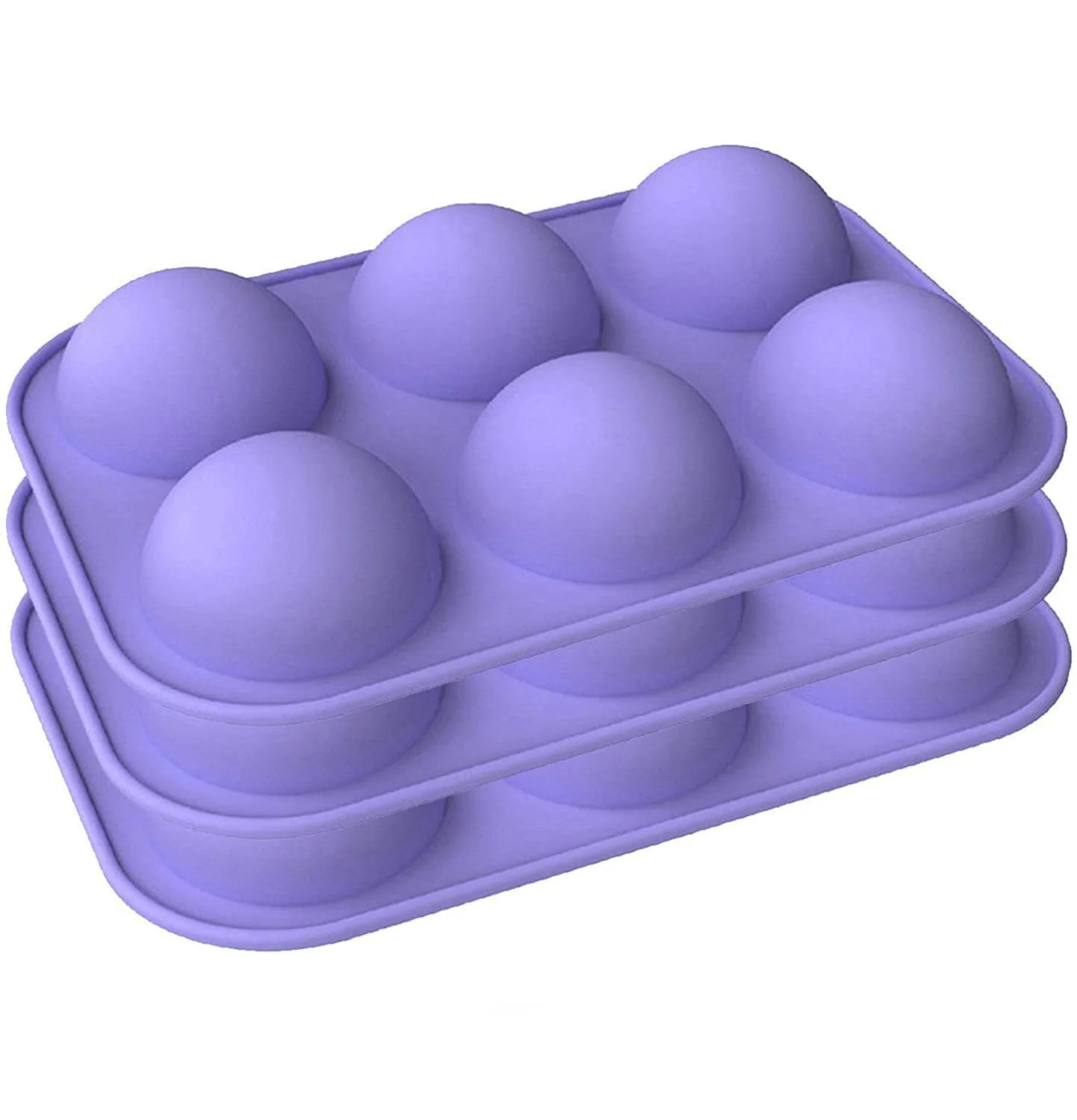 

3 Peice 5 Cm Largw 6-Hole Half Ball Sphere Hot Chocolate Bomb Silicone Oven Molds