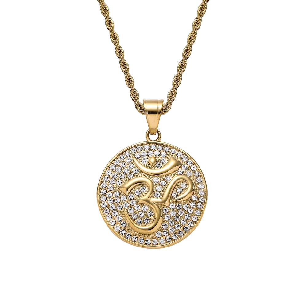 

TUNKALL SN243 Rope Chain With Cross Pendant Hip Hop Jewelry Stainless Steel Necklace