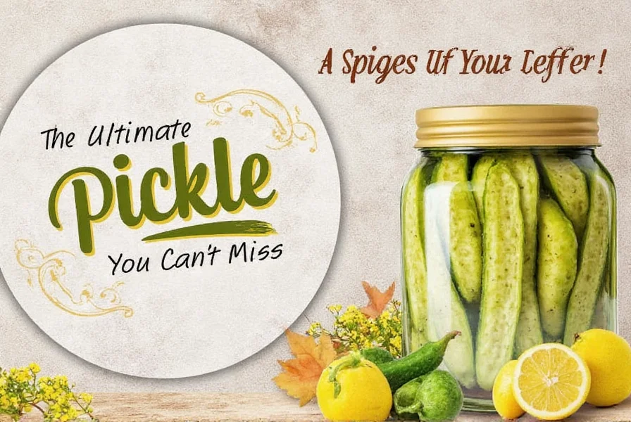 Assorted jars of homemade pickles on wooden table