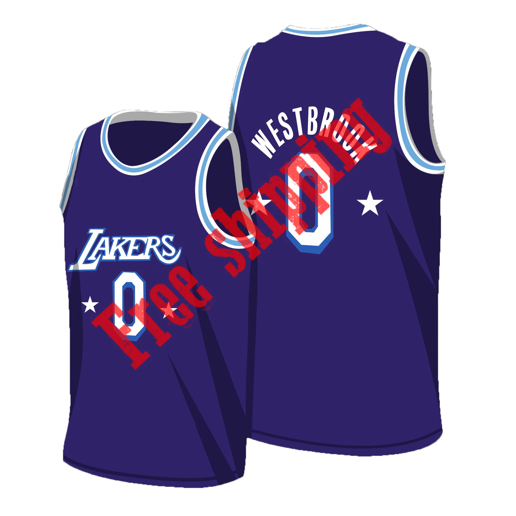 

Basketball fans game day NB A Laker S russell 00 westbrook jersey, Customized colors