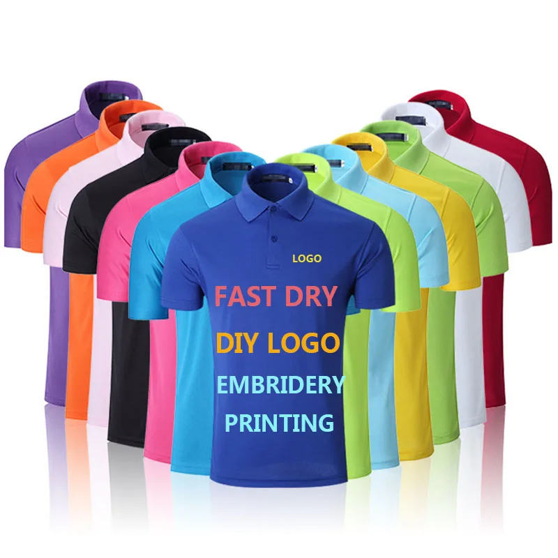 

Promotional Polo Shirt with Customized Logo Embroidery Printing company Team Wear uniform wholesale, 12 colors