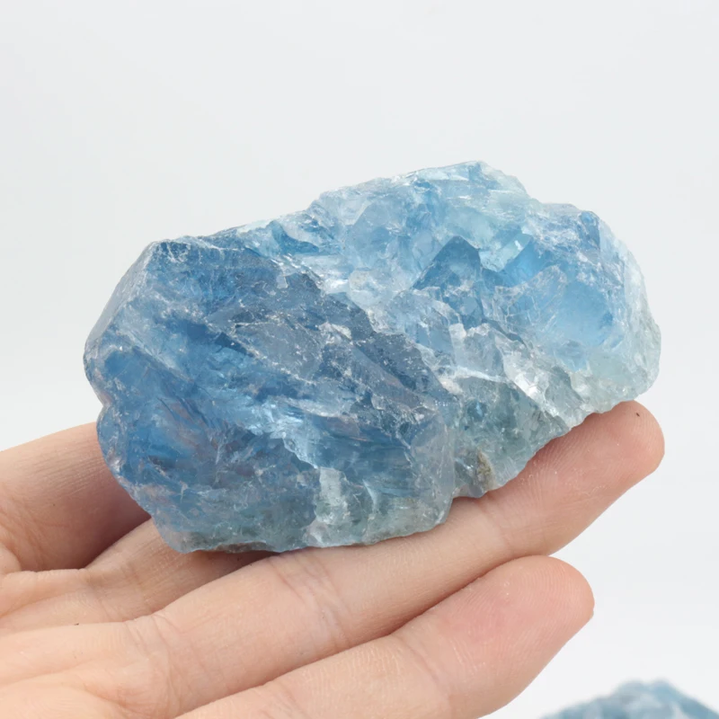 High Quality Natural Rough Stone Raw Mineral Blue Fluorite For Fengshui