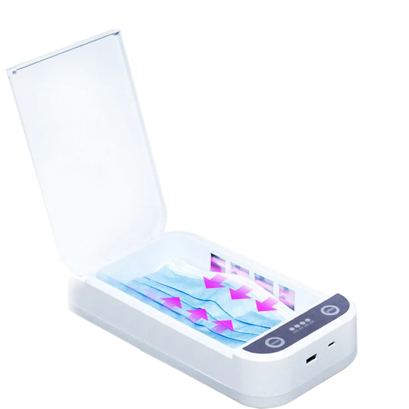 Hot Selling Mobile Phone Disinfector Portable  UV sterilizer box 5 mins 99% anti bacteria USB charging boxes Phone Cleaner