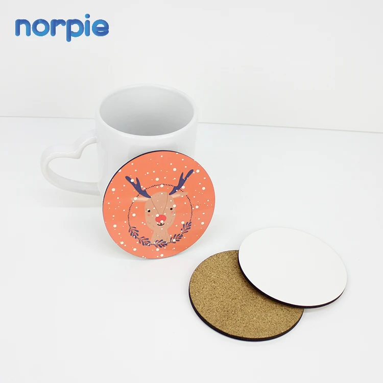 

Promotional Souvenir Custom Patterns Sublimation Wood 95mm Round Blank Coasters, White