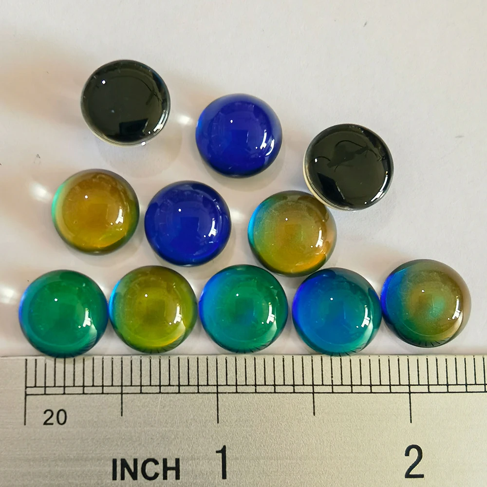 

Handmade Jewelry Accessories 12*7MM Semicircle Half Ball Color change Mood Stone Beads