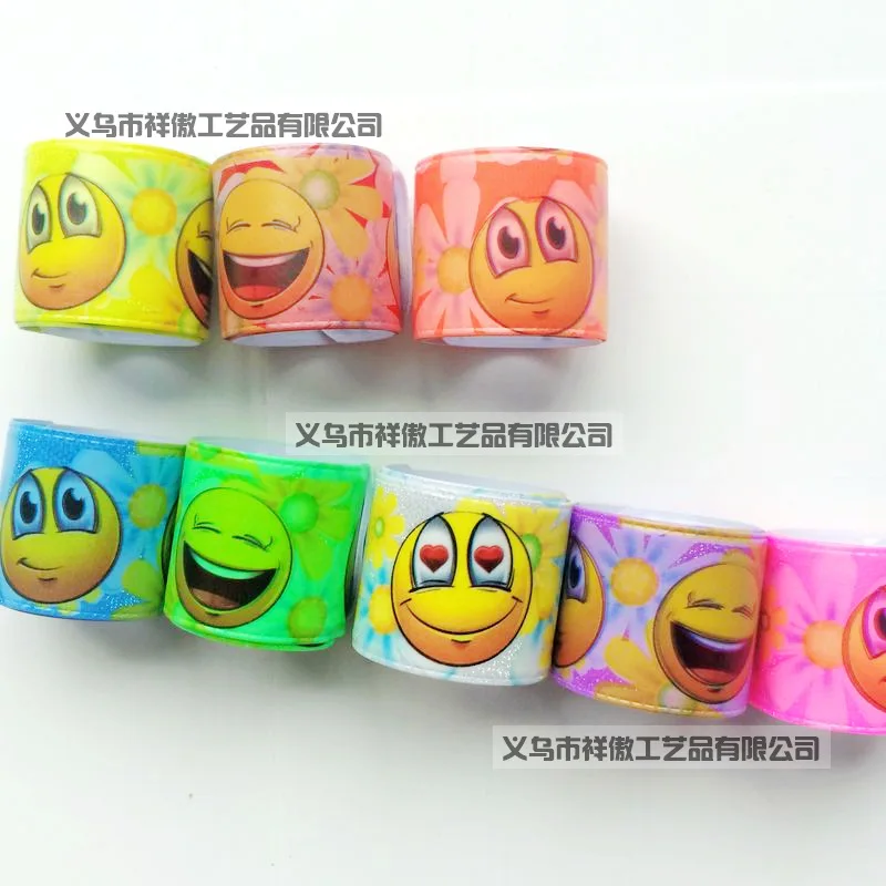 

Hot Sale Wholesale New Foreign Trade Cartoon Love Zebra Pattern Peach Heart Slap Ring Wristband High Quality