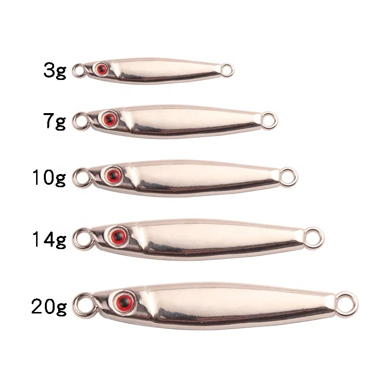 

OEM ODM iron plate bait lure jig metal hard bait with blood hook bait jig accessories for sea freshwater fishing, White
