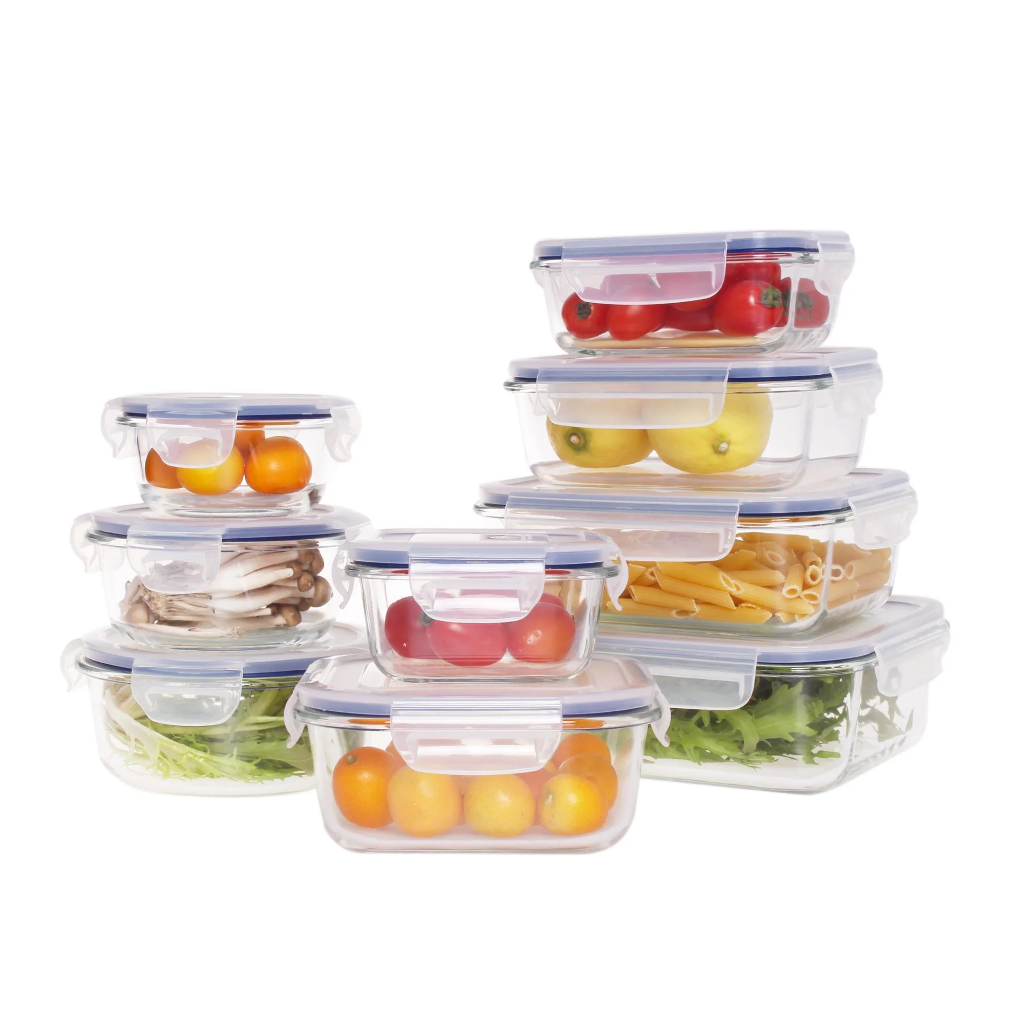 

1000ml buysingleitem Kitchen food storage container glass healthy lunch box with PP lid, Customized color