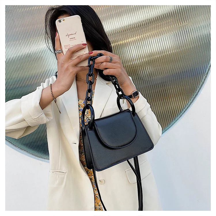 

Wholesale factory directly French fashion summer solid color acrylic waterproof chain purse women handbags brand korea