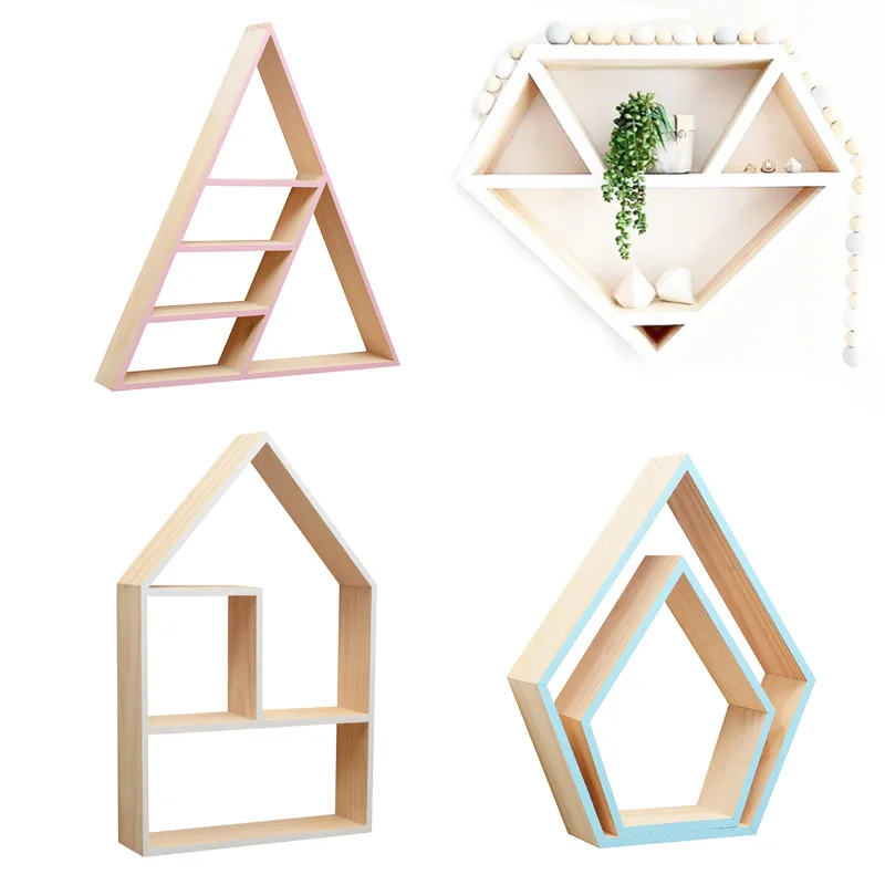 

High Quality Multi Sculpt Wooden Storage Shelf Kids Room Decoration