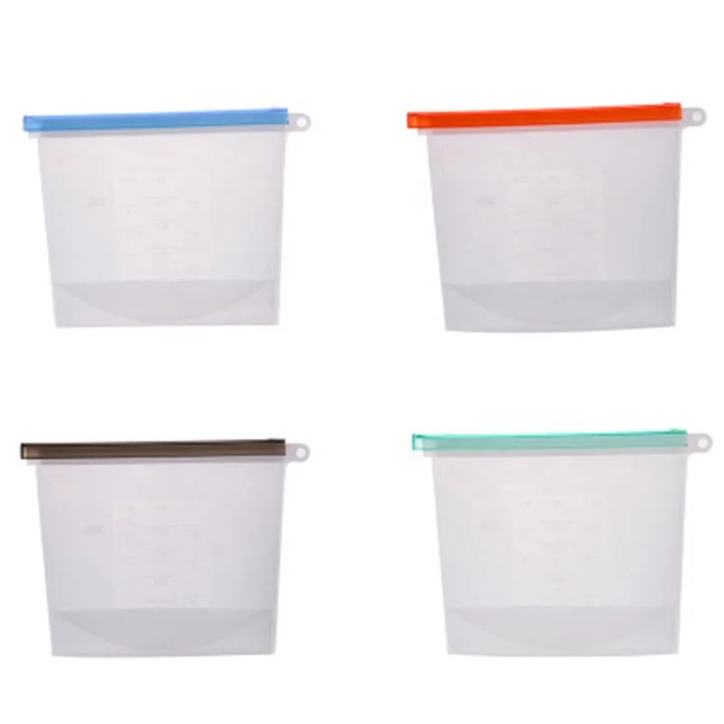 

Healthy Convenient Hanging Storage Bag Silicone Leakproof Food Storage Bag, White/green/blue/red