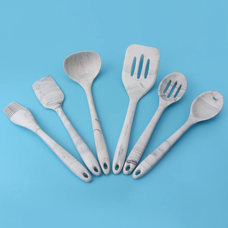 

Factory High Quality 5pcs Cocina Tools Marble Silicone Kitchen Accessories Cooking Utensils Set, Marble/custom