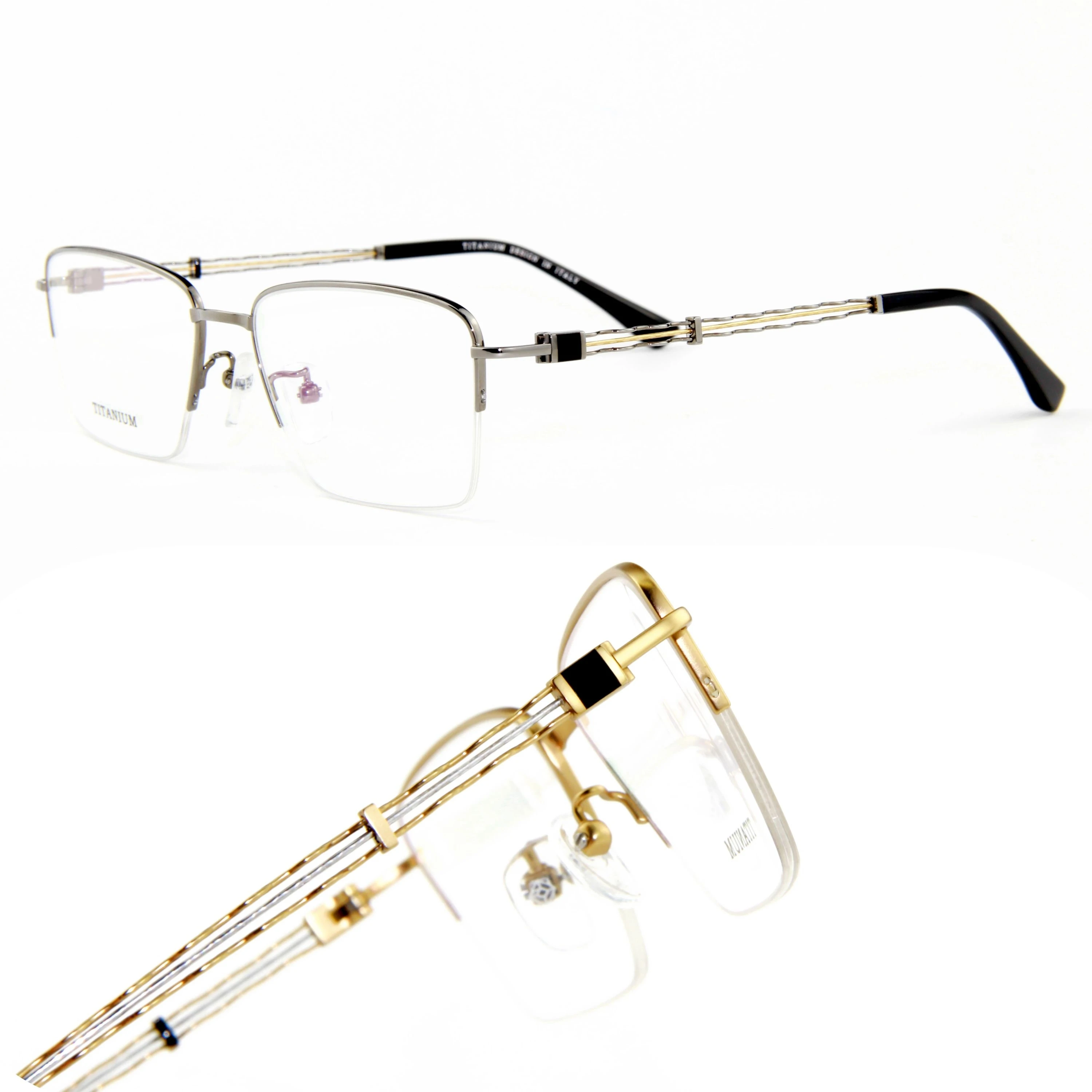 

Titanium lines Classical semi-rim lines temple design high quality optical eyeglasses frame