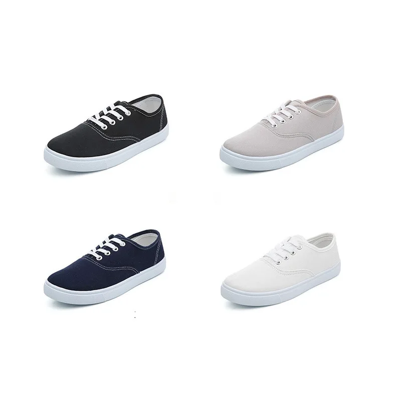 

Women's Fashion Casual White Walking Shoes Custom Canvas Shoes, Customized color