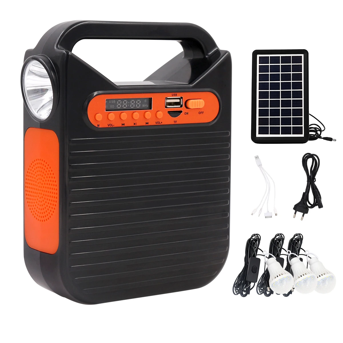 Portable Mobile Charging System Solar Lighting With Usb Speaker Mp3 And