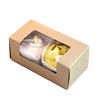 Wholesale Kraft Paper Packaging Clear Cupcake Boxes Custom Transparent Cupcake Packaging With Window