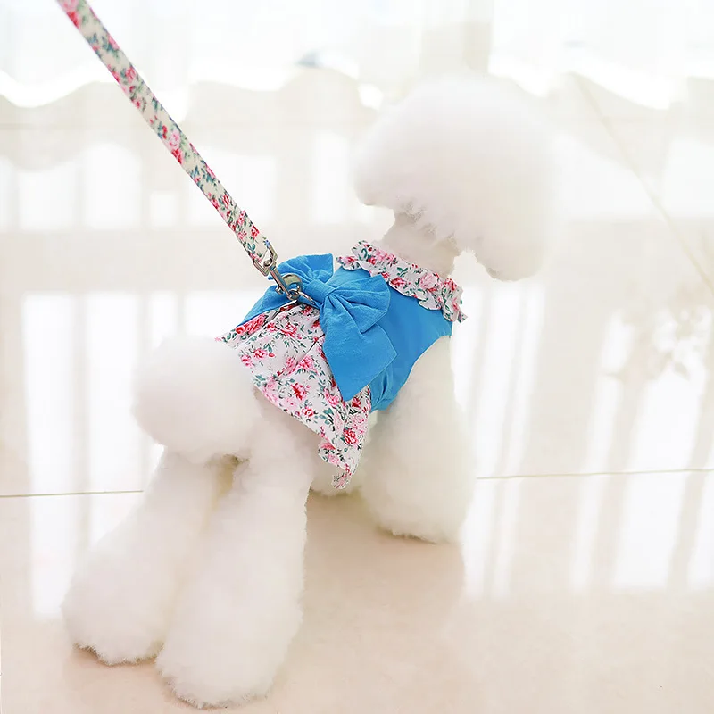 

Wholesale Luxury Pink Fashions Cute Pet Accessories Designers Autumn Winter Tutu Dress Dog Clothes with leashe