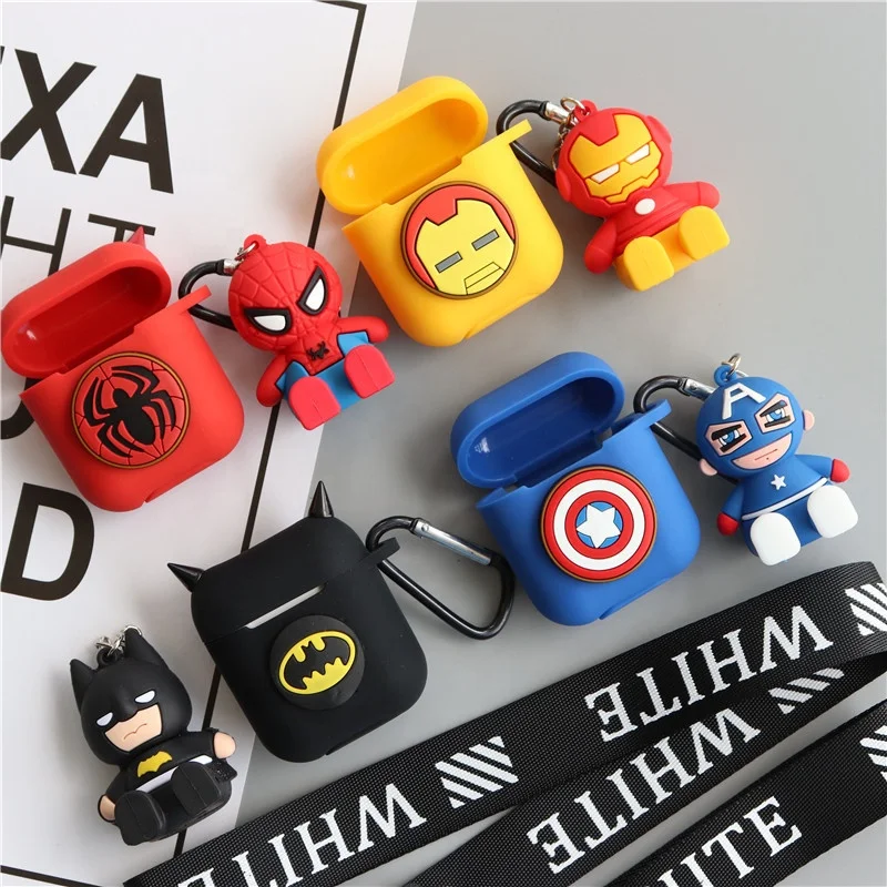 Three-piece suit Cute Cartoon Soft Silicone Doll Case For Apple Air-pods Case Wireless Bluetooth Earphone Toy Story Cover