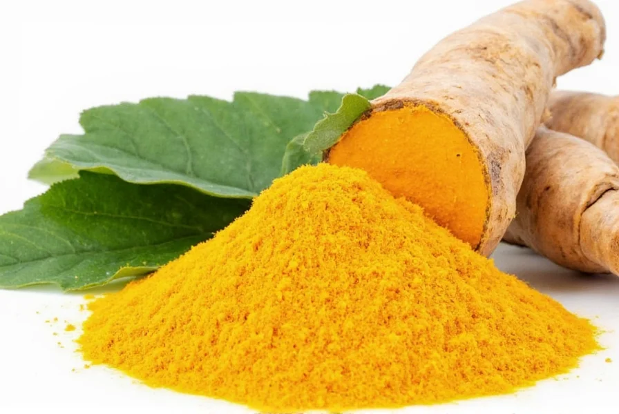 Turmeric plant showing both leaves and underground rhizomes