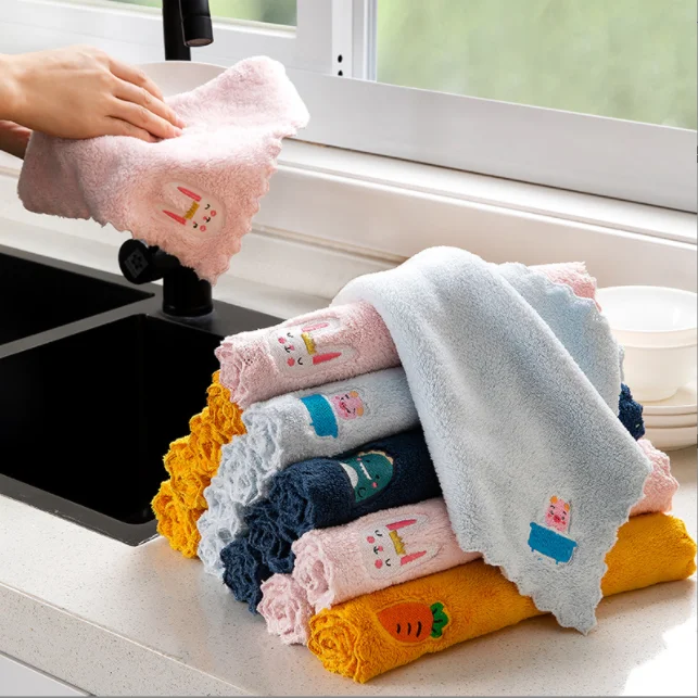 

Wholesale nice price High Quality Cloth Microfiber Washable Reusable Kitchen Cleaning Towels Roll