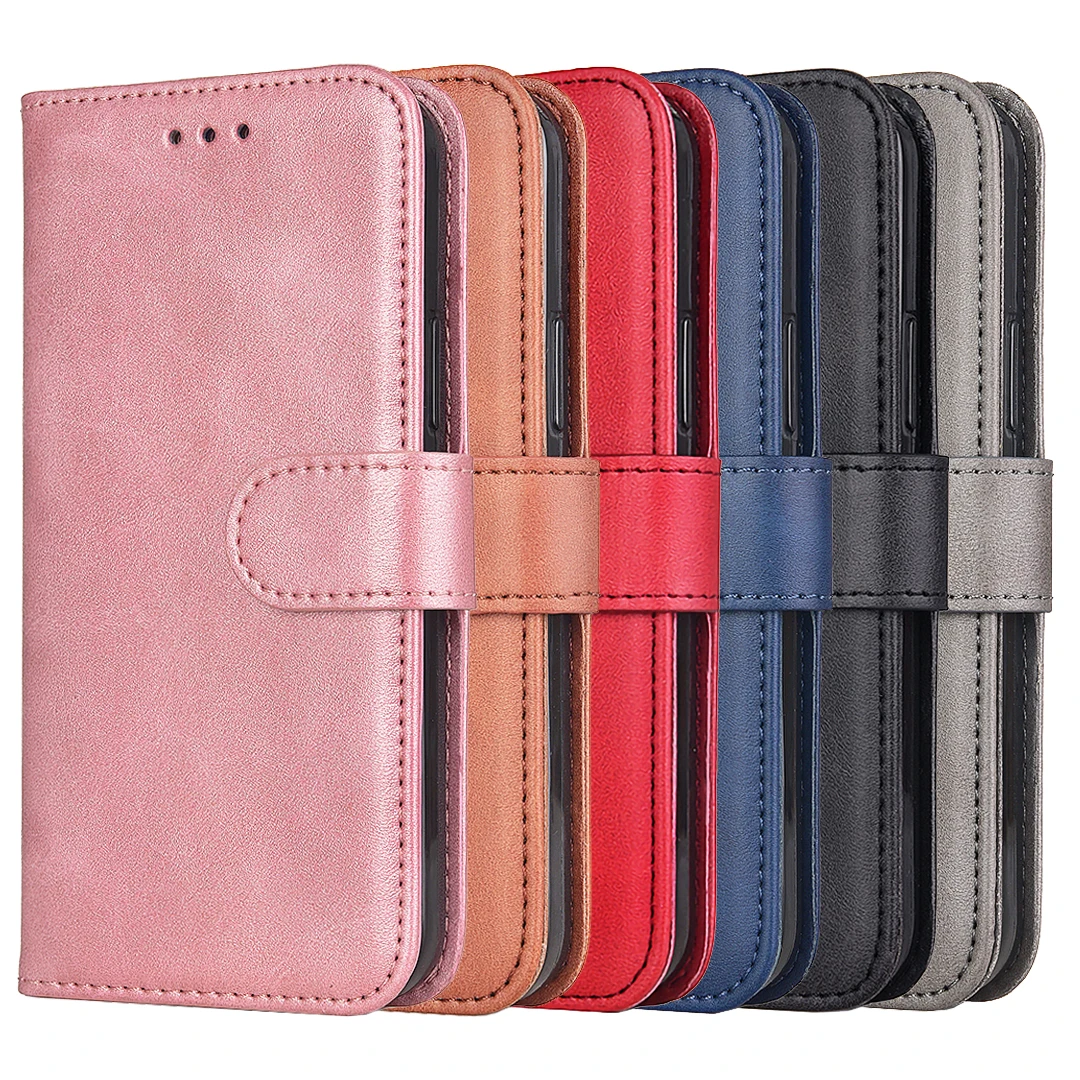 

2022 New Arrival Leather Phone Cases For iPhone 13 Book Flip Wallet Phone Case Cover with Card Slots Holders for Samsung S22, Black, pink, blue, red, grey, brown and custom