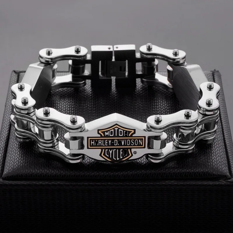 

Titanium steel ring motorcycle Harley bracelet stainless steel hipster male personality bracelet