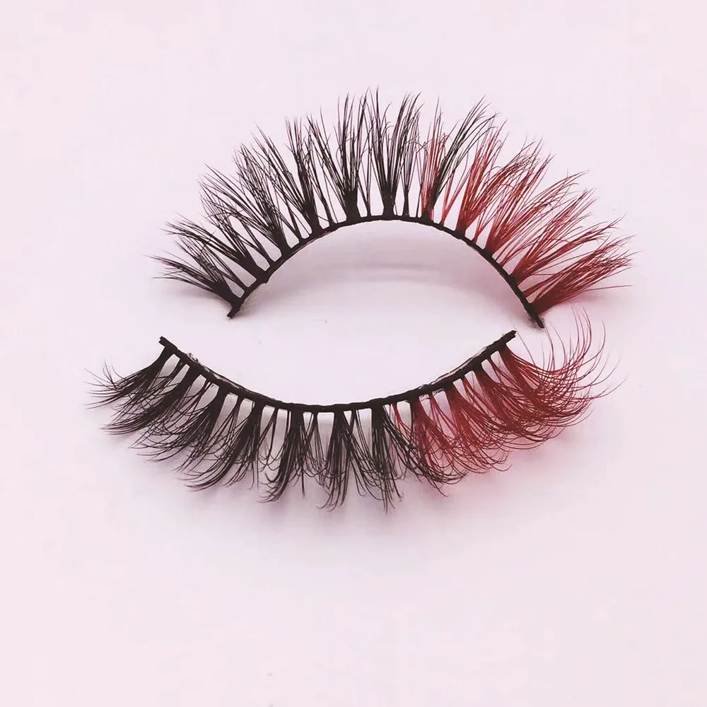 

New design wholesale price colorful faux mink lashes private label color eyelashes