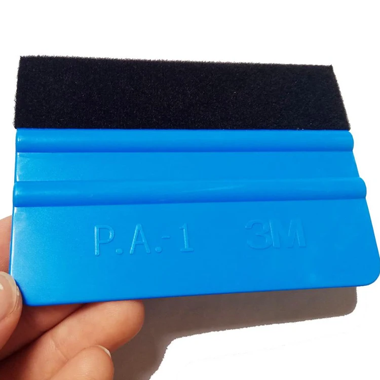 3m Car Wrapping Squeegee Blue Felt Plastic Scraper Vinyl Cleaner Carbon