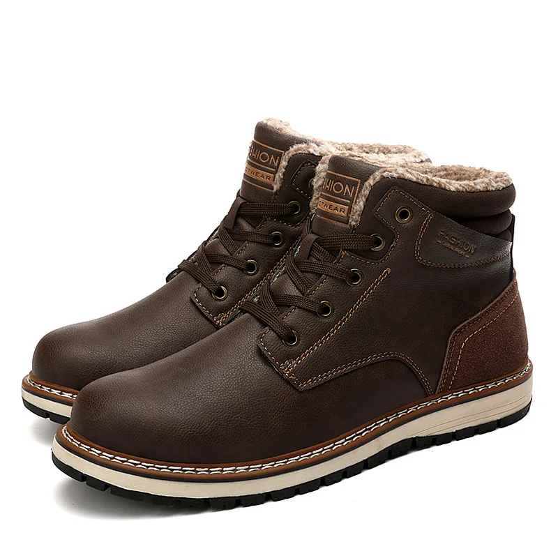

Wholesale fashion high-top cotton warm new winter men's snow boots shoes, 4 colors