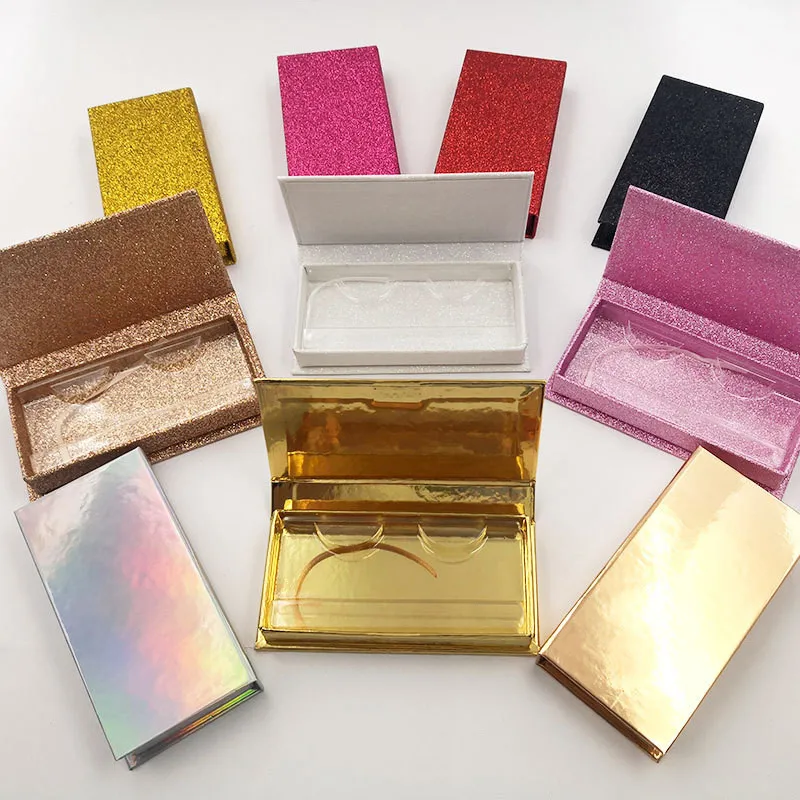 

wholesale magnetic holographic gold packaging custom eyelash boxes