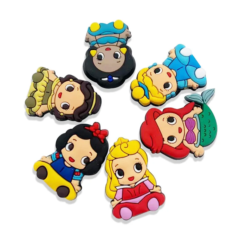 

2022 wholesale hot selling customized princess cartoon shoe accessories soft PVC creative food croc Charm