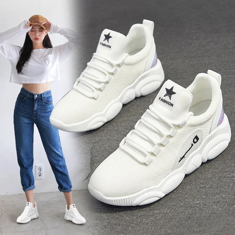 

2020 new style canvas cheap lace up sport shoes for lady